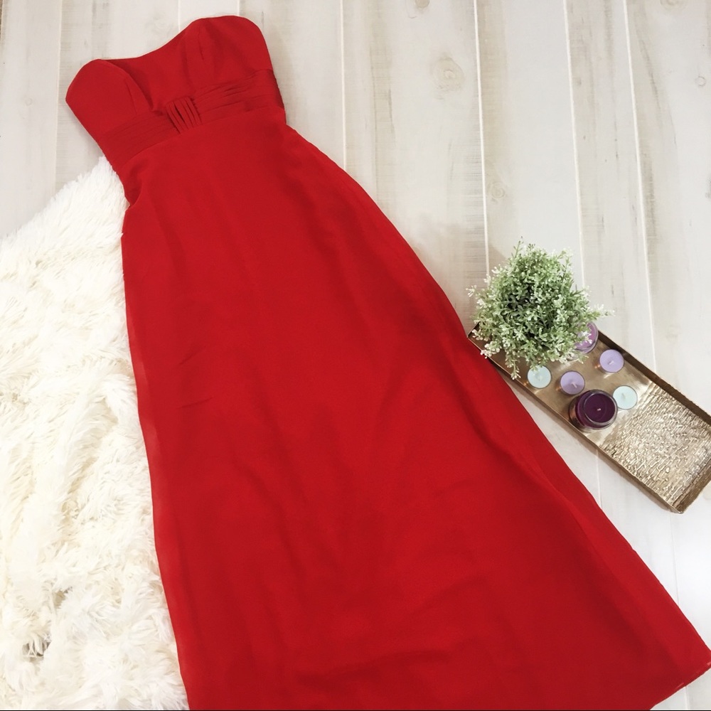 Alfred Angelo Red Sleeveless Full Length Gown